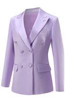 Load image into Gallery viewer, Purple 2 Pieces Peak Lapel Women Party Suits