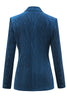 Load image into Gallery viewer, Peacock Blue Stripe Notched Lapel 2 Pieces Women Party Suits with Belt