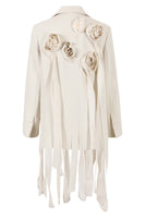 Load image into Gallery viewer, Ivory Floral Irregular Long Women Blazer