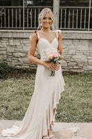 Load image into Gallery viewer, Sparkly Yellow Mermaid Beading Corset Ruffle Long Prom Dress with Slit