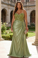 Load image into Gallery viewer, Royal Blue Mermaid Spaghetti Straps Pleated Appliqued Prom Dress