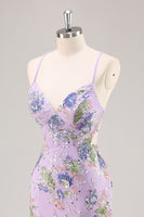 Load image into Gallery viewer, Sparkly Blue Floral Beaded Mermaid Long Prom Dress with Sequins