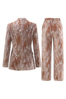 Load image into Gallery viewer, Sparkly Dusty Rose Notched Lapel 2 Pieces Sequins Women Prom Suits