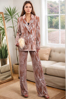 Load image into Gallery viewer, Sparkly Dusty Rose Notched Lapel 2 Pieces Sequins Women Prom Suits