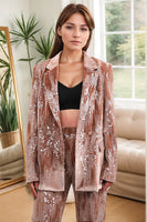 Load image into Gallery viewer, Sparkly Dusty Rose Notched Lapel 2 Pieces Sequins Women Prom Suits