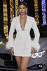 Load image into Gallery viewer, Sexy White Long Sleeves Short Formal Dress