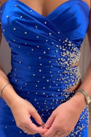 Load image into Gallery viewer, Sparkly Black Cut Out Beaded Long Prom Dress with Slit