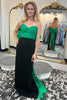 Load image into Gallery viewer, Black Green Mermaid Sweetheart Long Prom Dress with Bow