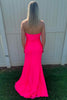 Load image into Gallery viewer, Hot Pink Mermaid Sweetheart Ruched Long Prom Dress with Slit