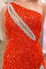 Load image into Gallery viewer, Sparkly Royal Blue One Shoulder Keyhole Long Prom Dress with Slit