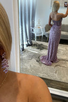 Load image into Gallery viewer, Sparkly Blue Sweetheart Sequins Bodycon Maxi Corset Prom Dress with Beading