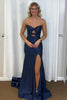 Load image into Gallery viewer, Sparkly Yellow Beaded Sweetheart Keyhole Long Prom Dress with Slit