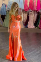 Load image into Gallery viewer, Sparkly Yellow Beaded Sweetheart Keyhole Long Prom Dress with Slit