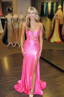 Load image into Gallery viewer, Sparkly Yellow Beaded Sweetheart Keyhole Long Prom Dress with Slit