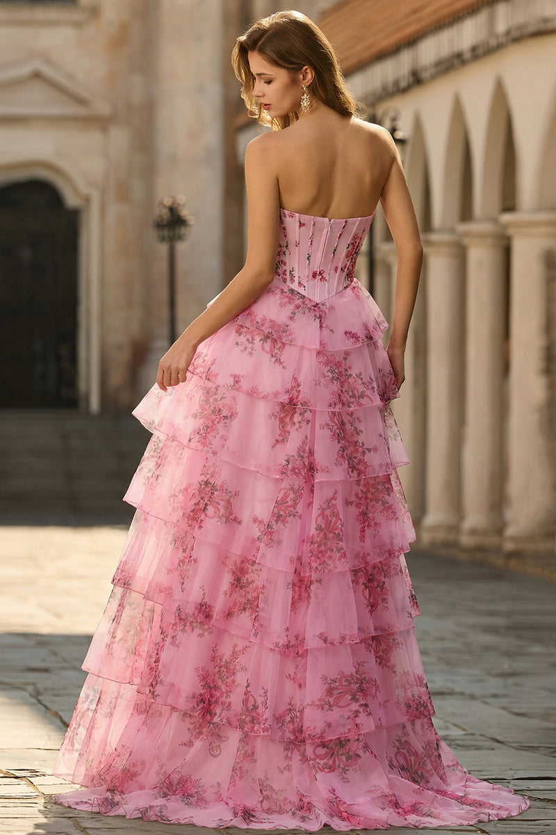 Queendancer Women White Blue Flower Corset Chiffon Long Prom Dress with Embroidery A Line Strapless Tiered Sweetheart Formal Dress queendanceruk Queendancer Women White Blue Flower Corset Chiffon Long Prom Dress with Embroidery A Line Strapless Tiered Sweetheart Formal Dress queendanceruk