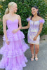 Load image into Gallery viewer, Princess Lavender Tulle Ball Gown Long Prom Dress with Ruffles