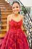 Load image into Gallery viewer, Glitter Princess Dark Red Tulle Ball Gown Long Prom Dress with Pockets