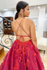 Load image into Gallery viewer, Glitter Princess Dark Red Tulle Ball Gown Long Prom Dress with Pockets