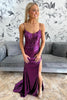 Load image into Gallery viewer, Sparkly Grape Sequin Corset Mermaid Long Prom Dress with Slit