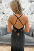 Load image into Gallery viewer, Sparkly Black Satin Mermaid Beaded Long Prom Dress with Butterfly