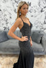 Load image into Gallery viewer, Sparkly Black Satin Mermaid Beaded Long Prom Dress with Butterfly