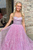 Load image into Gallery viewer, Princess Sparkly Pink Sequin Ball Gown Long Prom Dress