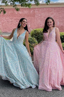 Load image into Gallery viewer, Sparkly Princess White Sequin Ball Gown Long Prom Dress