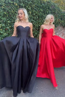 Load image into Gallery viewer, Elegant Red A Line Long Satin Prom Dress with Bow