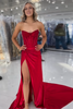 Load image into Gallery viewer, Sparkly Golden Mermaid Beaded Corset Strapless Long Prom Dress with Slit