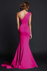 Load image into Gallery viewer, Elegant Fuchsia One Shouder Ruched Satin Long Formal Dress