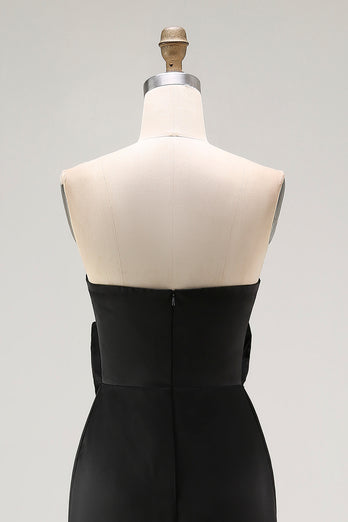 Black Sweetheart Maxi Sheath Formal Dress with Slit