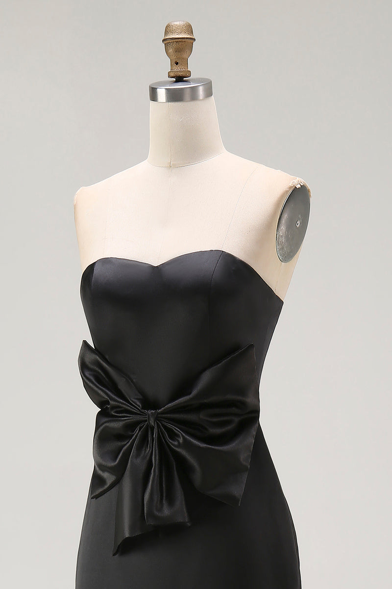 Load image into Gallery viewer, Black Sweetheart Maxi Sheath Formal Dress with Slit