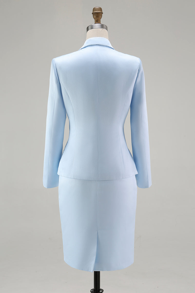 Load image into Gallery viewer, Elegant Blue V-Neck Knee Length Floral Mother of the Bride Dress