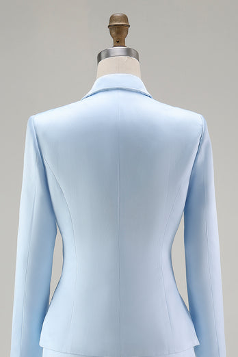 Elegant Blue V-Neck Knee Length Floral Mother of the Bride Dress