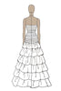 Load image into Gallery viewer, Burgundy Simple Strapless Tulle Tiered Long Black Tie Dress with Slit
