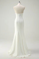 Load image into Gallery viewer, Sparkly White Flower Strapless Maxi Mermaid Prom Dress