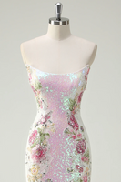 Load image into Gallery viewer, Sparkly White Flower Strapless Maxi Mermaid Prom Dress