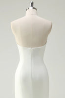 Load image into Gallery viewer, Sparkly White Flower Strapless Maxi Mermaid Prom Dress