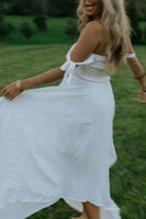 Load image into Gallery viewer, Simple White Sheath Off The Shoulder Maxi Prom Dress