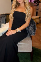 Load image into Gallery viewer, Simple Black Mermaid Strapless Maxi Prom Dress