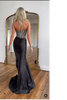 Load image into Gallery viewer, Black Mermaid Sweetheart Long Prom Dress with Slit