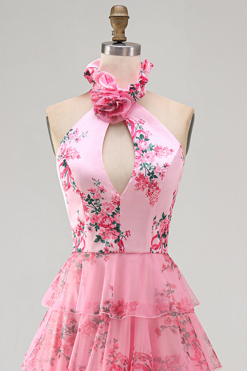 Load image into Gallery viewer, Blush A Line Halter Long Prom Dress with Slit
