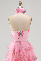 Load image into Gallery viewer, Blush A Line Halter Long Prom Dress with Slit
