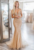 Load image into Gallery viewer, Sparkly Gold Sheath Strapless Floor Length Prom Dress