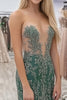 Load image into Gallery viewer, Agave Sparkly Sheath Strapless Prom Dress with Lace