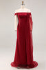 Load image into Gallery viewer, Cabernet Sheath Off the Shoulder Long Formal Dress