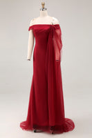 Load image into Gallery viewer, Cabernet Sheath Off the Shoulder Long Formal Dress