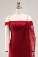Load image into Gallery viewer, Cabernet Sheath Off the Shoulder Long Formal Dress