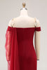 Load image into Gallery viewer, Cabernet Sheath Off the Shoulder Long Formal Dress