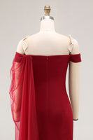 Load image into Gallery viewer, Cabernet Sheath Off the Shoulder Long Formal Dress